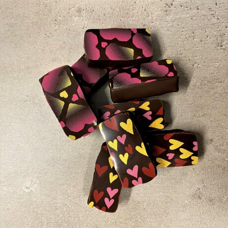 Kézműves bonbon Valentin mintával